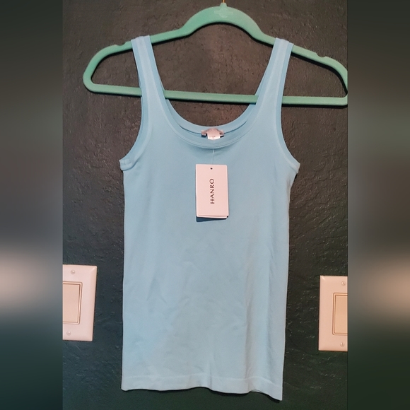 Hanro Touch Feeling Tank in Soft Cyan - Picture 2 of 6